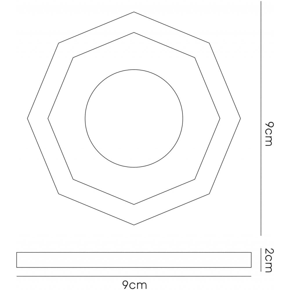 IL30823BZ Crystal Downlight Deep Octagonal Rim Only Bronze Cut Out: 62mm