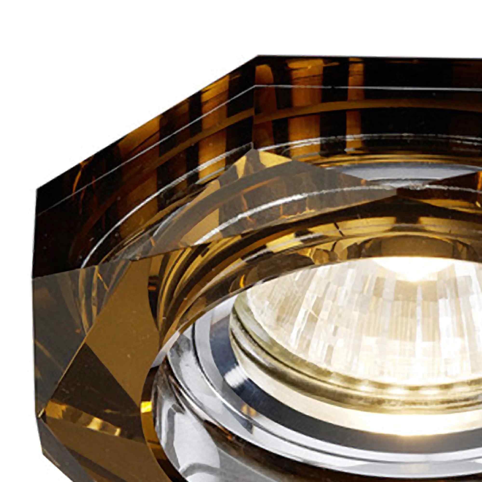 IL30823BZ Crystal Downlight Deep Octagonal Rim Only Bronze Cut Out: 62mm