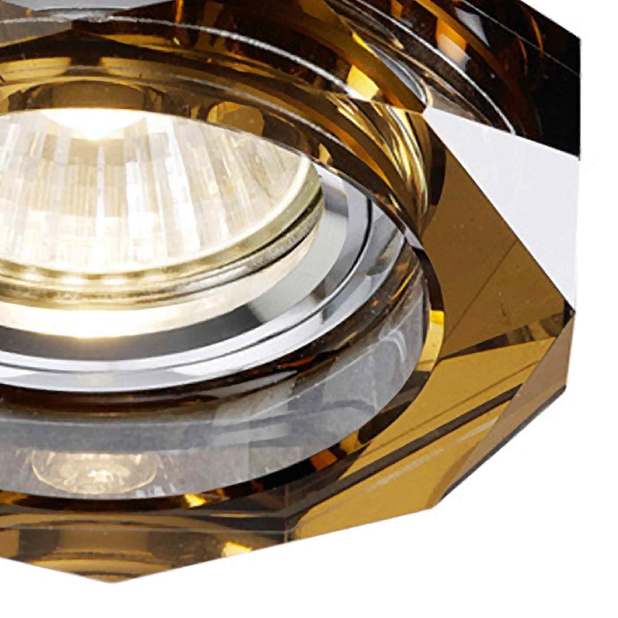 IL30823BZ Crystal Downlight Deep Octagonal Rim Only Bronze Cut Out: 62mm