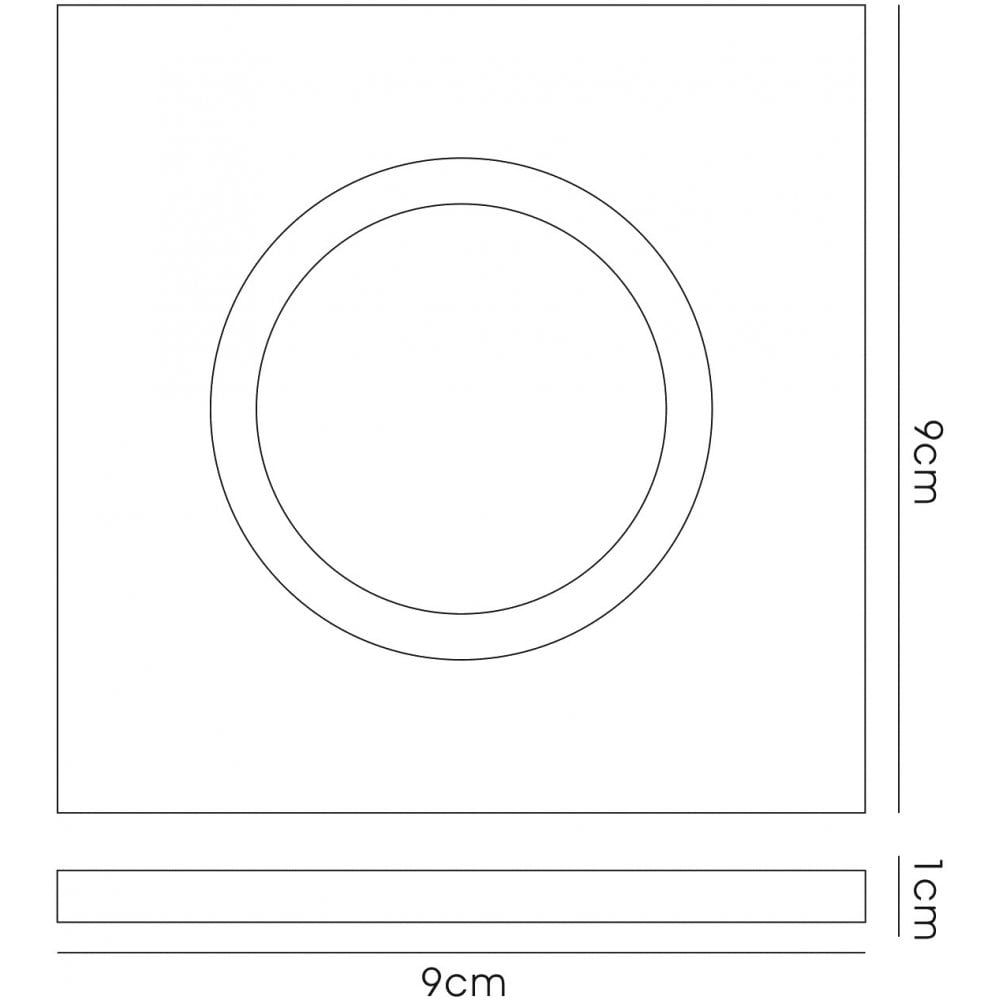 IL30812CH Crystal Downlight Chamfered Square Rim Only Clear Cut Out: 62mm