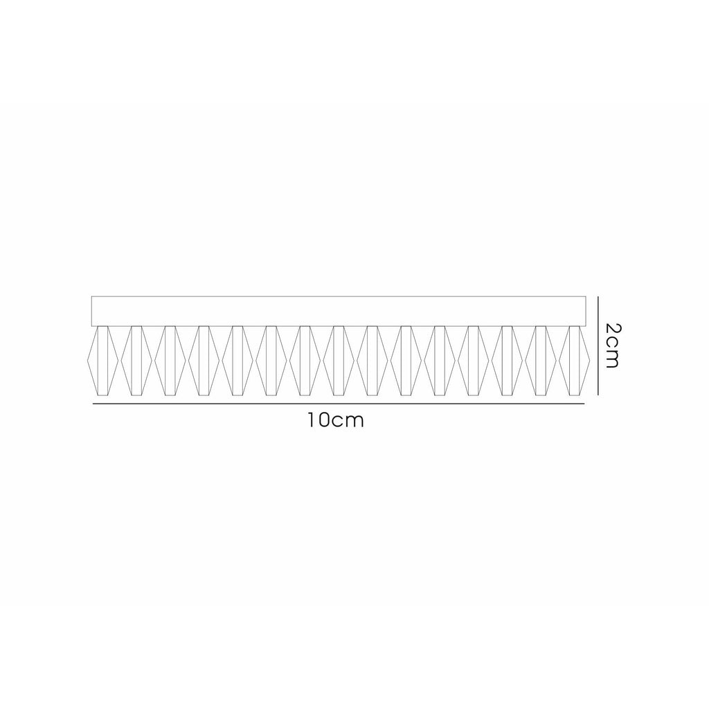 IL30833CH Crystal Downlight Round Square Crystals Perimeter Rim Only Clear Cut Out: 62mm