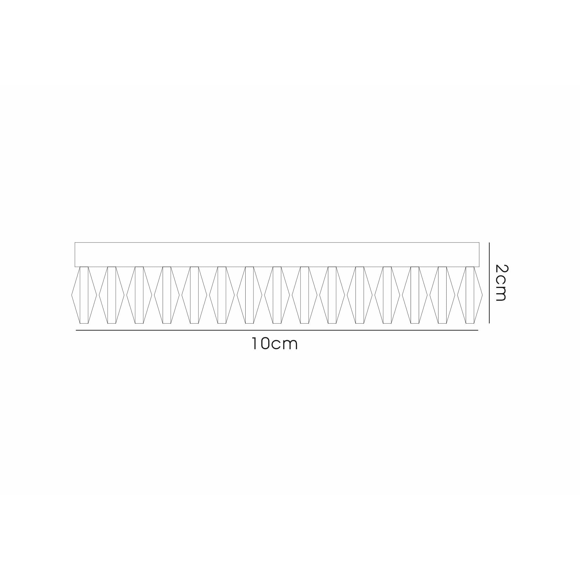 IL30833CH Crystal Downlight Round Square Crystals Perimeter Rim Only Clear Cut Out: 62mm