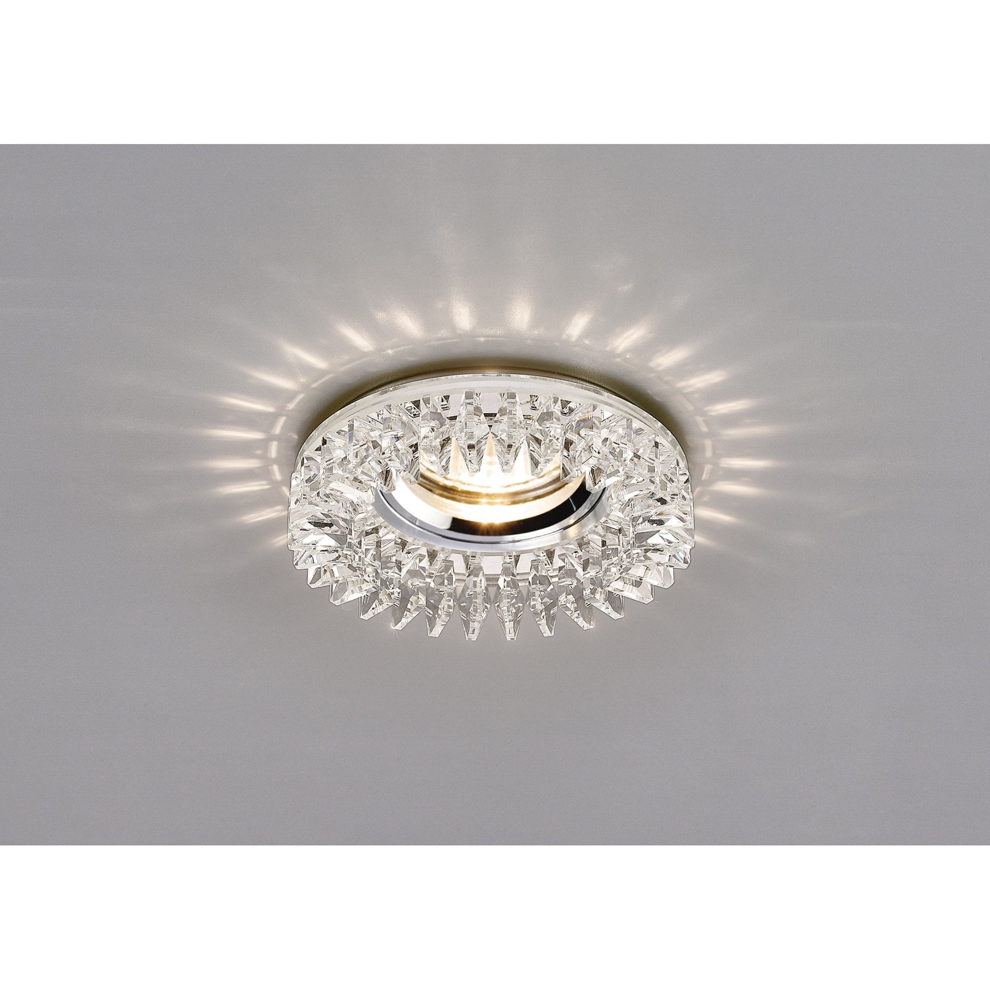 IL30833CH Crystal Downlight Round Square Crystals Perimeter Rim Only Clear Cut Out: 62mm