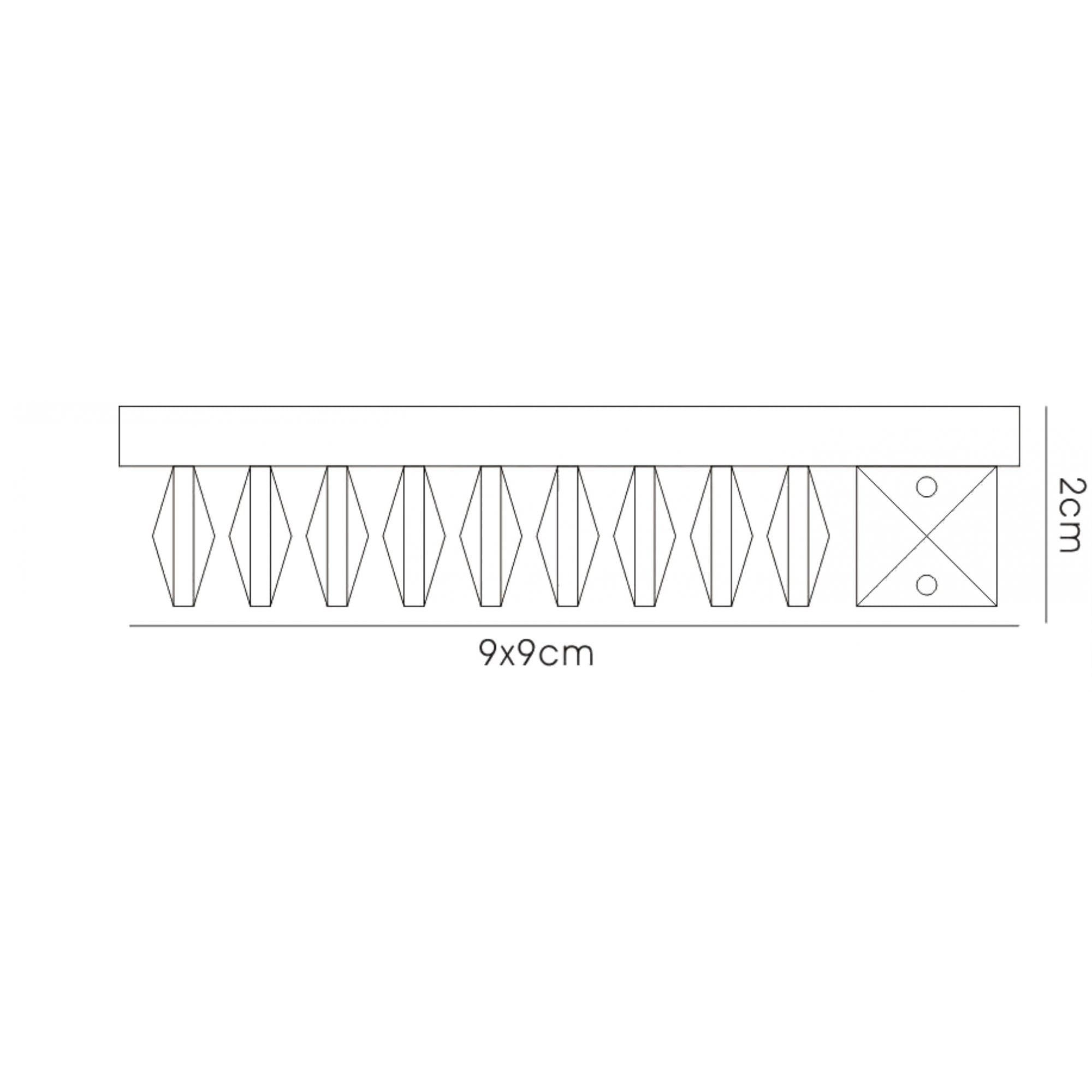 IL30834CH Crystal Downlight Square Square Crystals Perimeter Rim Only Clear Cut Out: 62mm