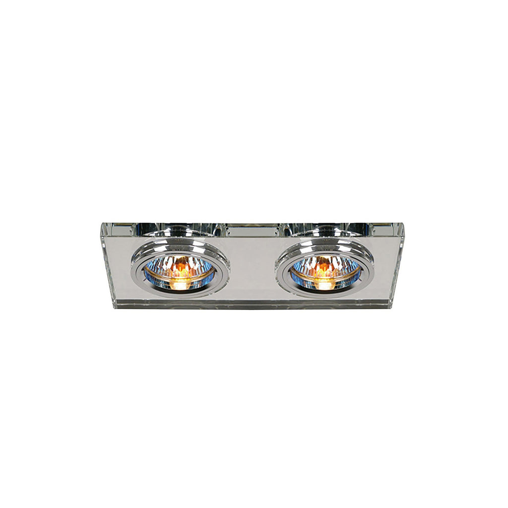 IL30807CH Crystal Dual Head Downlight Rectangle Rim Only Clear 2 x Cut Out: 144x62mm