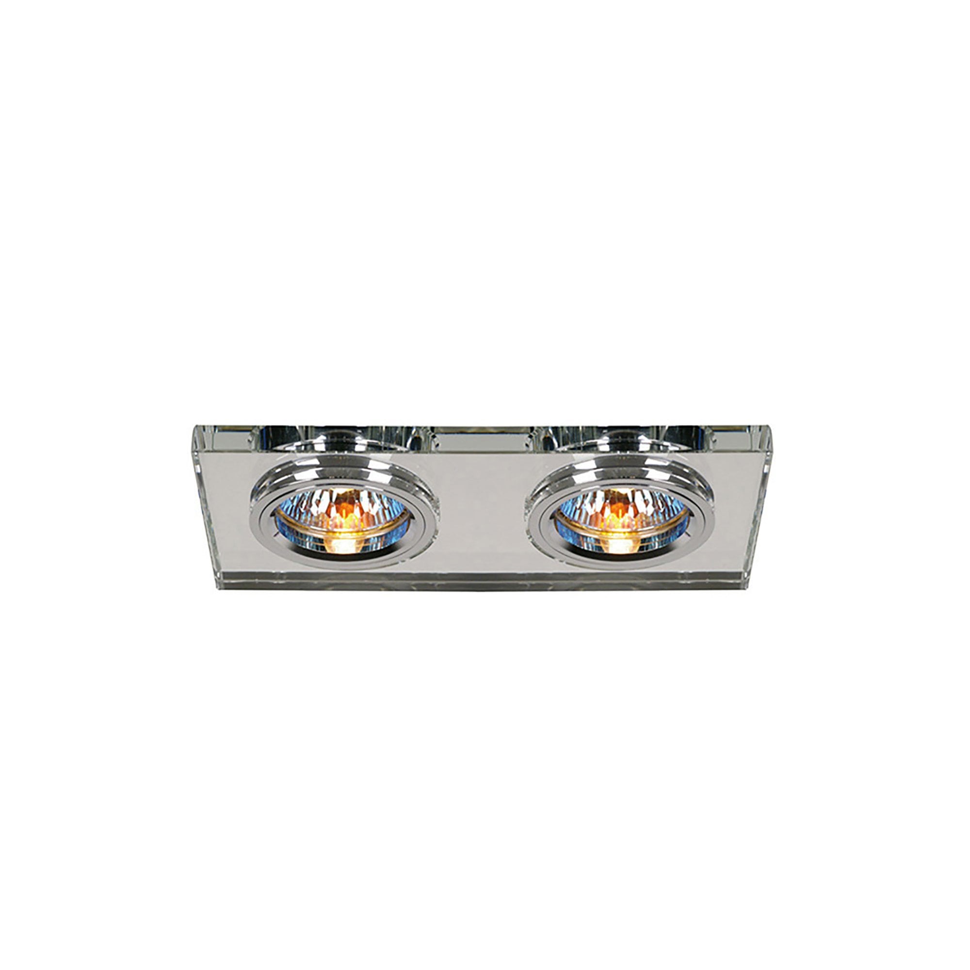 IL30807CH Crystal Dual Head Downlight Rectangle Rim Only Clear 2 x Cut Out: 144x62mm