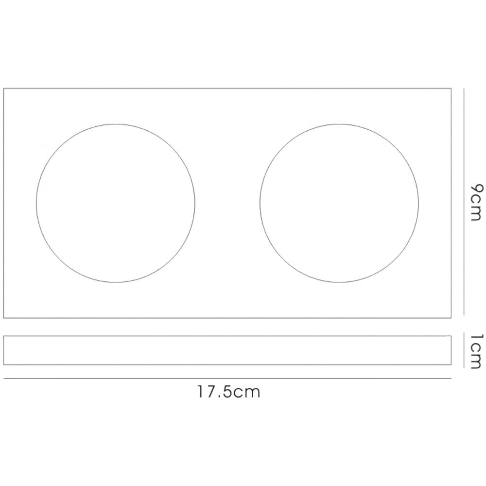 IL30807CH Crystal Dual Head Downlight Rectangle Rim Only Clear 2 x Cut Out: 144x62mm