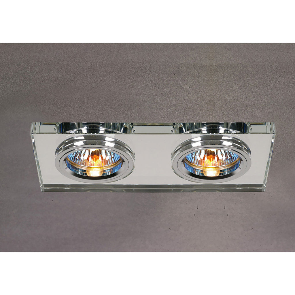 IL30807CH Crystal Dual Head Downlight Rectangle Rim Only Clear 2 x Cut Out: 144x62mm