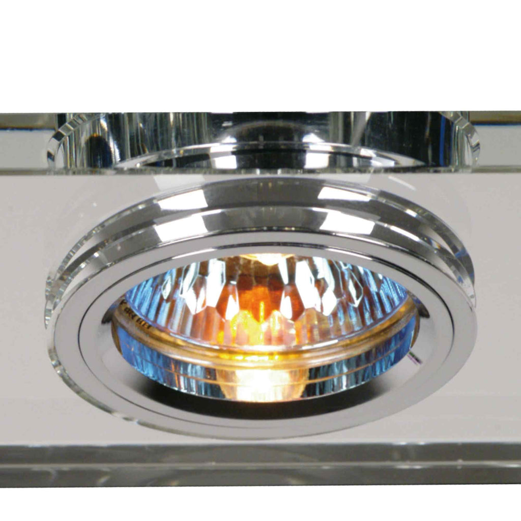 IL30807CH Crystal Dual Head Downlight Rectangle Rim Only Clear 2 x Cut Out: 144x62mm