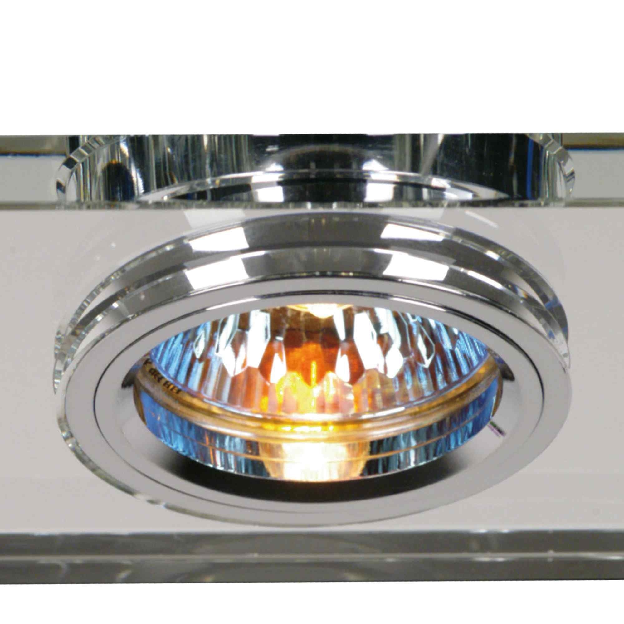 IL30807CH Crystal Dual Head Downlight Rectangle Rim Only Clear 2 x Cut Out: 144x62mm