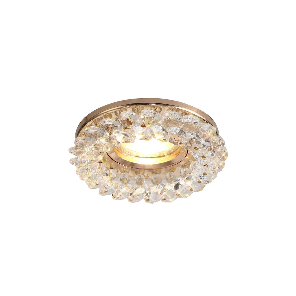 IL30805FG Crystal Cluster Downlight Round Rim Only French Gold/Clear Cut Out: 62mm