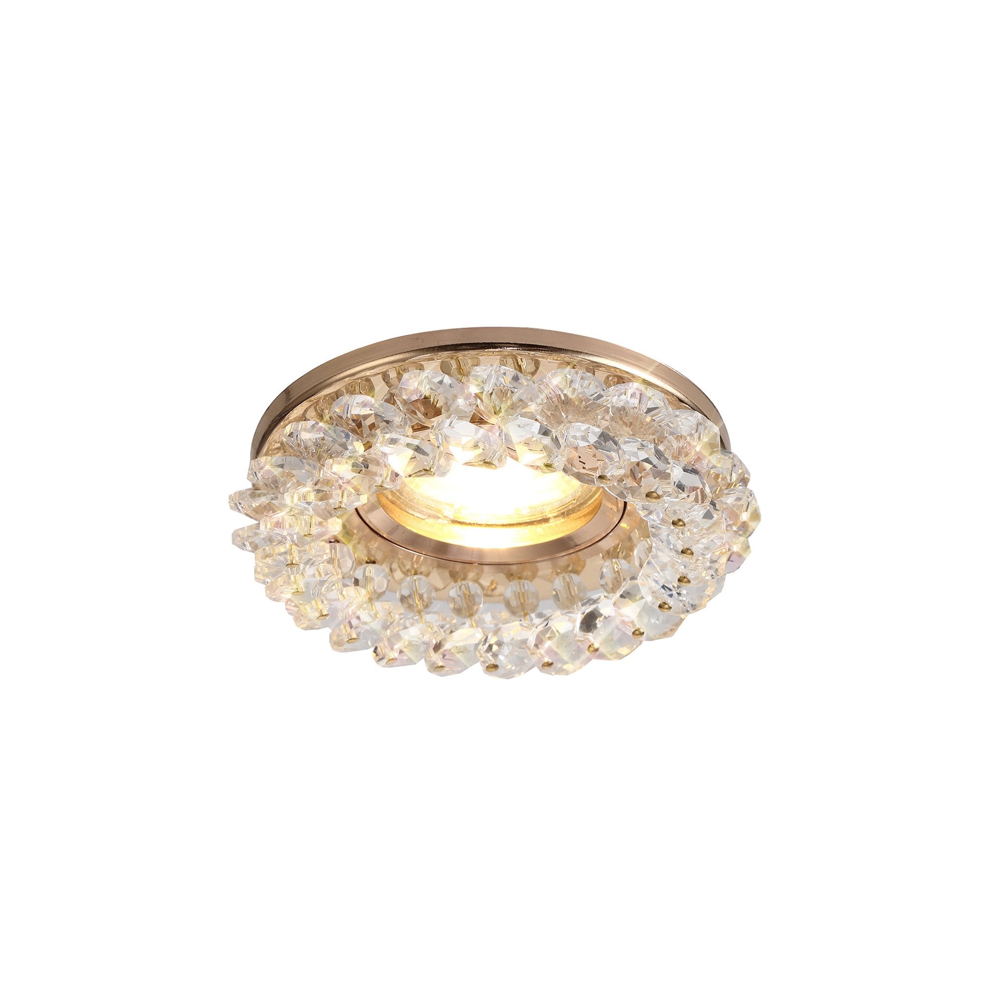 IL30805FG Crystal Cluster Downlight Round Rim Only French Gold/Clear Cut Out: 62mm