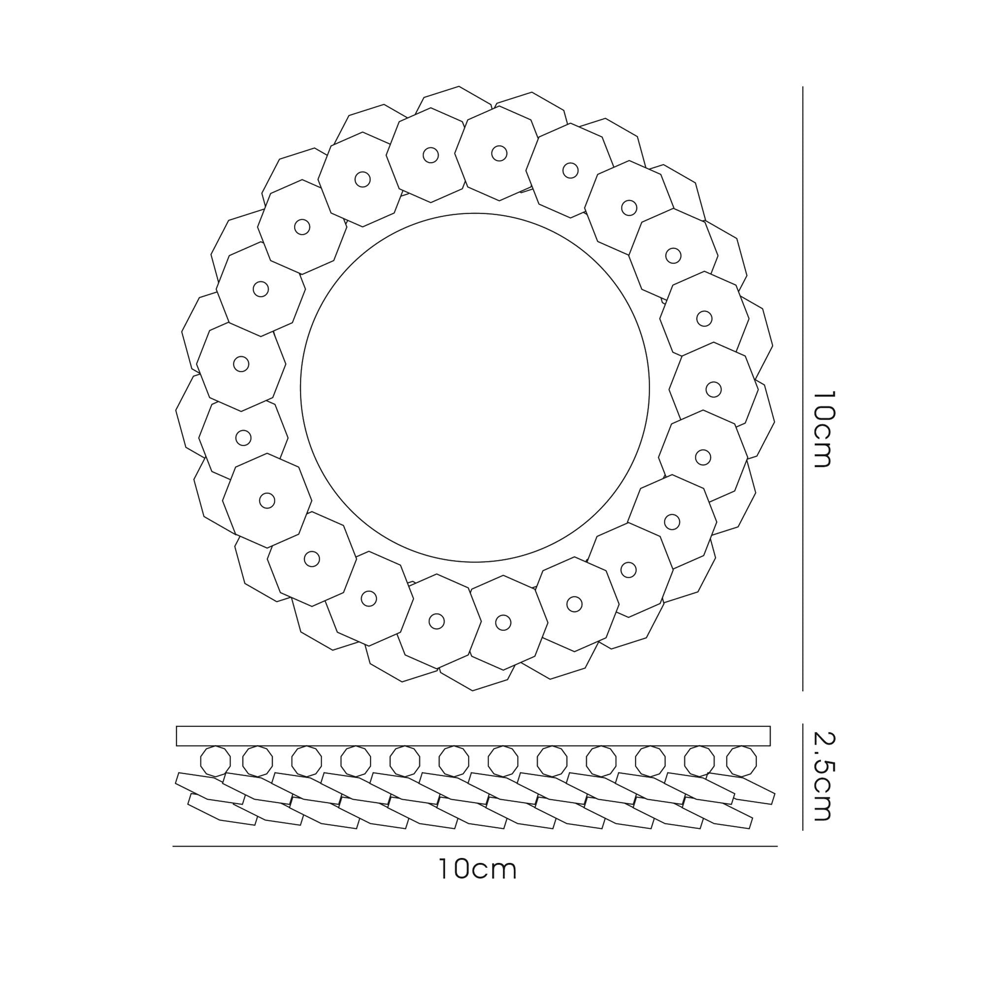 IL30805FG Crystal Cluster Downlight Round Rim Only French Gold/Clear Cut Out: 62mm