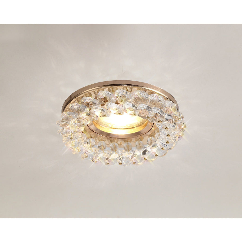 IL30805FG Crystal Cluster Downlight Round Rim Only French Gold/Clear Cut Out: 62mm