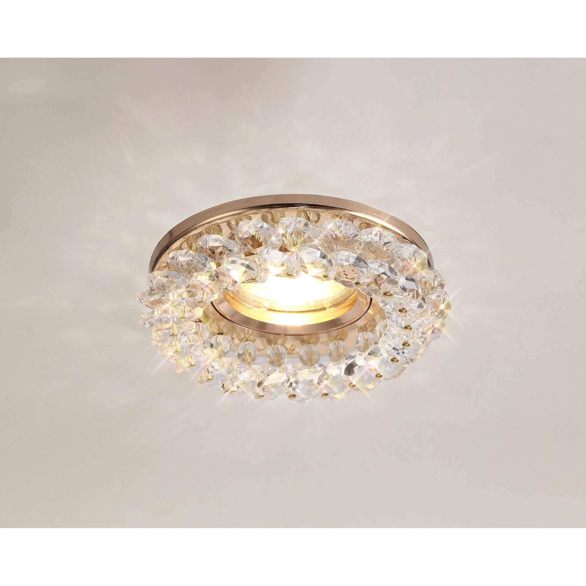 IL30805FG Crystal Cluster Downlight Round Rim Only French Gold/Clear Cut Out: 62mm