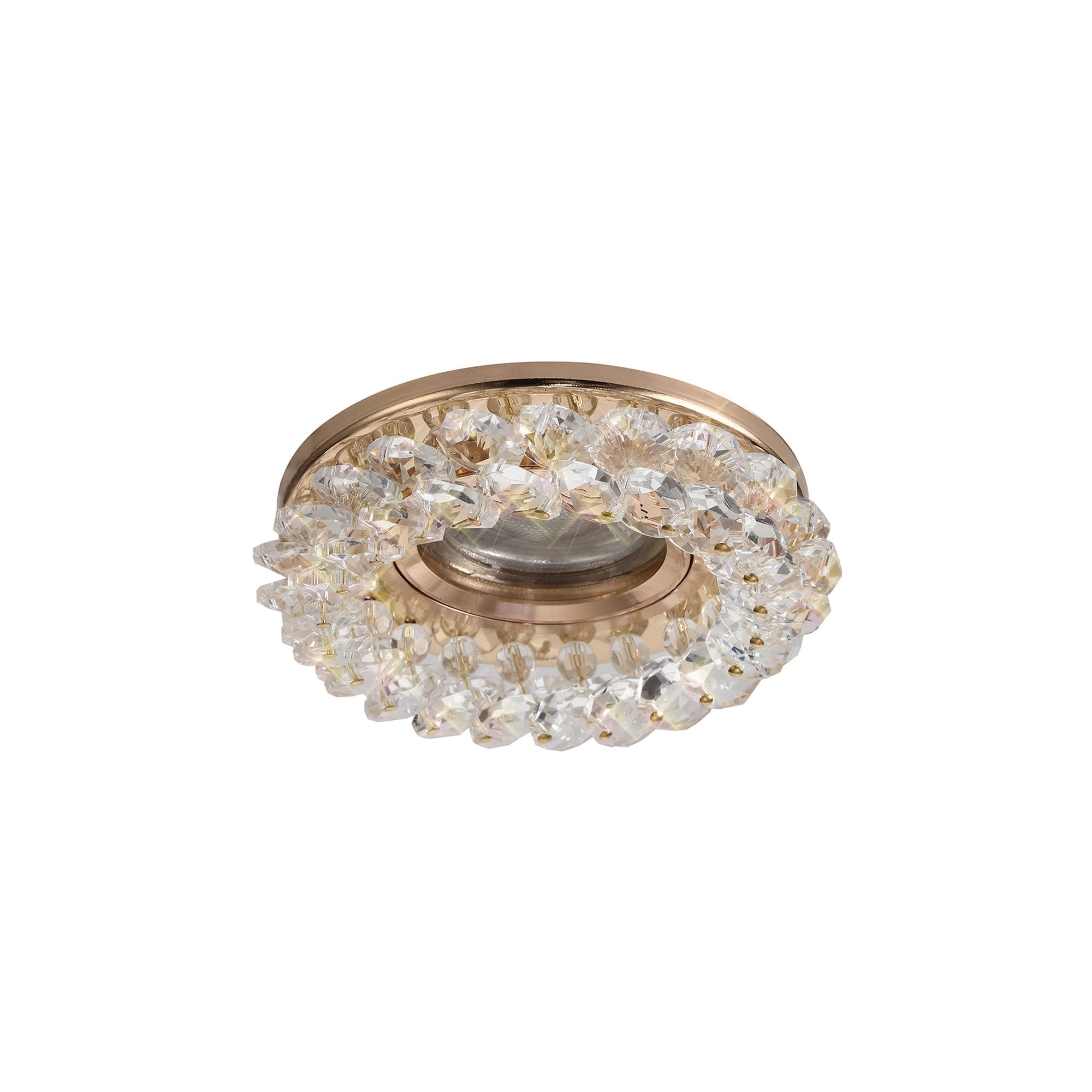 IL30805FG Crystal Cluster Downlight Round Rim Only French Gold/Clear Cut Out: 62mm