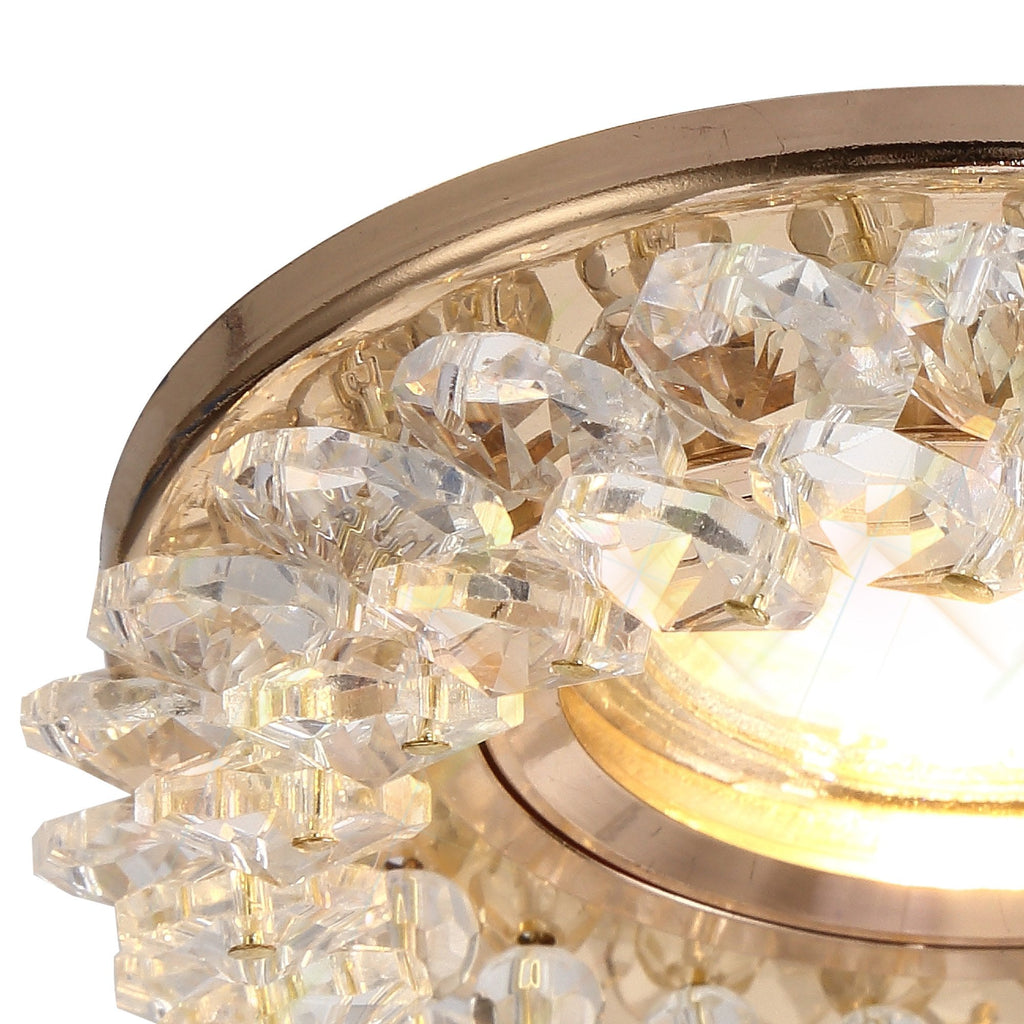 IL30805FG Crystal Cluster Downlight Round Rim Only French Gold/Clear Cut Out: 62mm