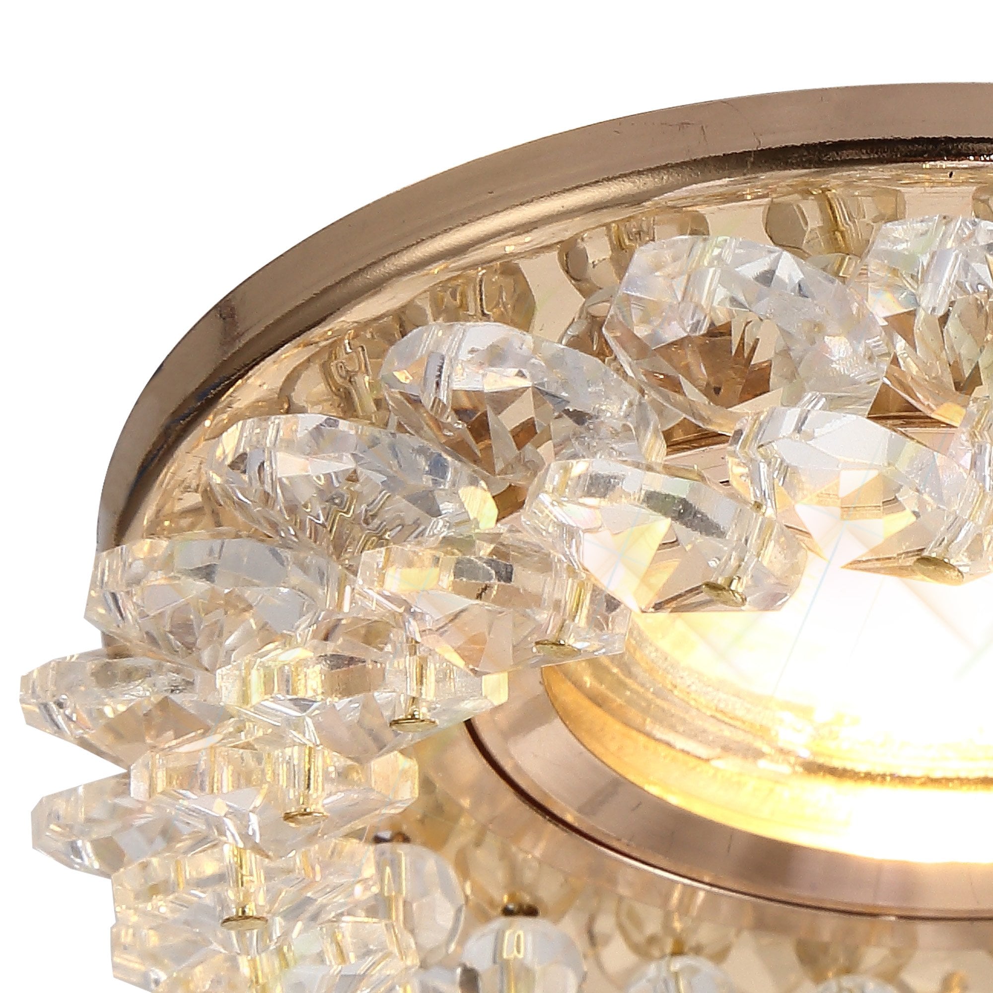 IL30805FG Crystal Cluster Downlight Round Rim Only French Gold/Clear Cut Out: 62mm