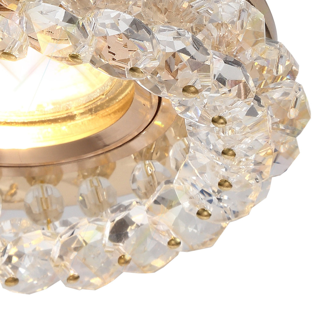 IL30805FG Crystal Cluster Downlight Round Rim Only French Gold/Clear Cut Out: 62mm