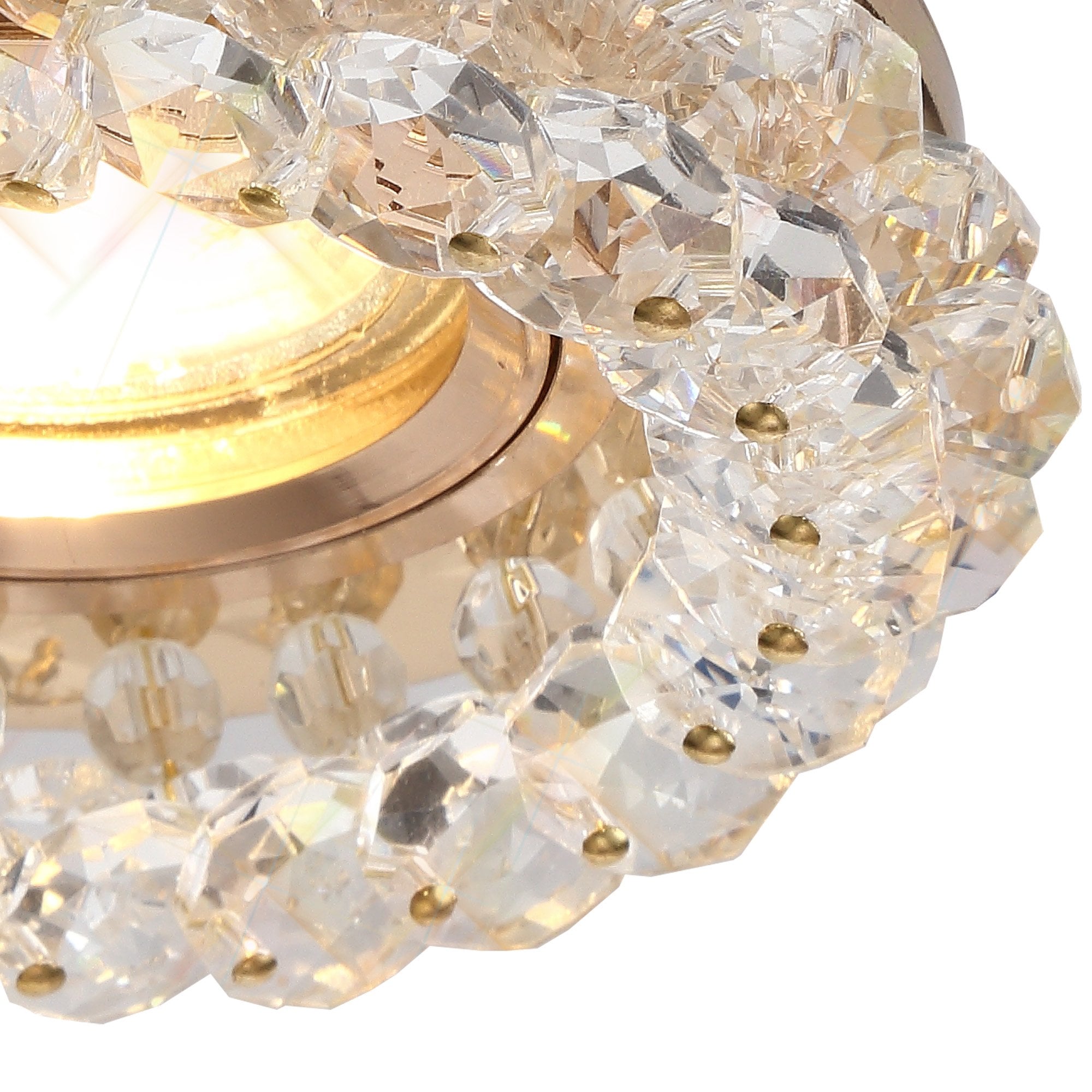 IL30805FG Crystal Cluster Downlight Round Rim Only French Gold/Clear Cut Out: 62mm