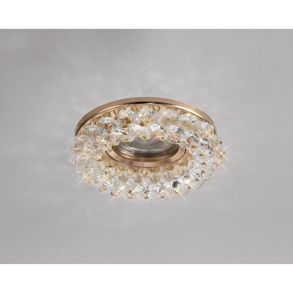 IL30805FG Crystal Cluster Downlight Round Rim Only French Gold/Clear Cut Out: 62mm