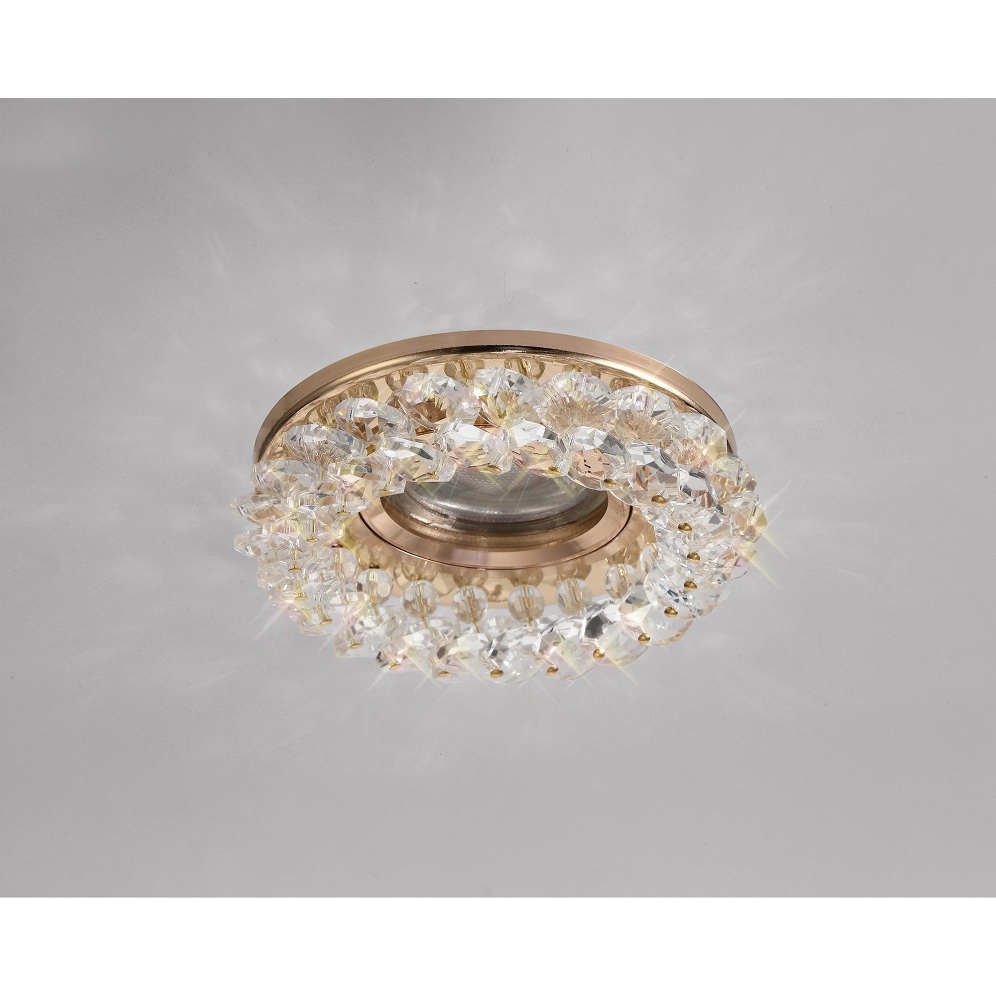 IL30805FG Crystal Cluster Downlight Round Rim Only French Gold/Clear Cut Out: 62mm