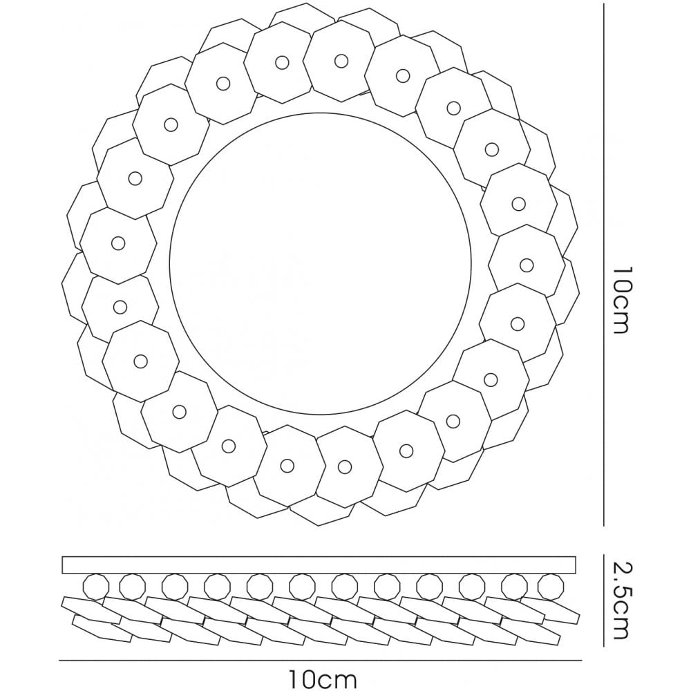 IL30805CH Crystal Cluster Downlight Round Rim Only Polished Chrome/Clear Cut Out: 62mm