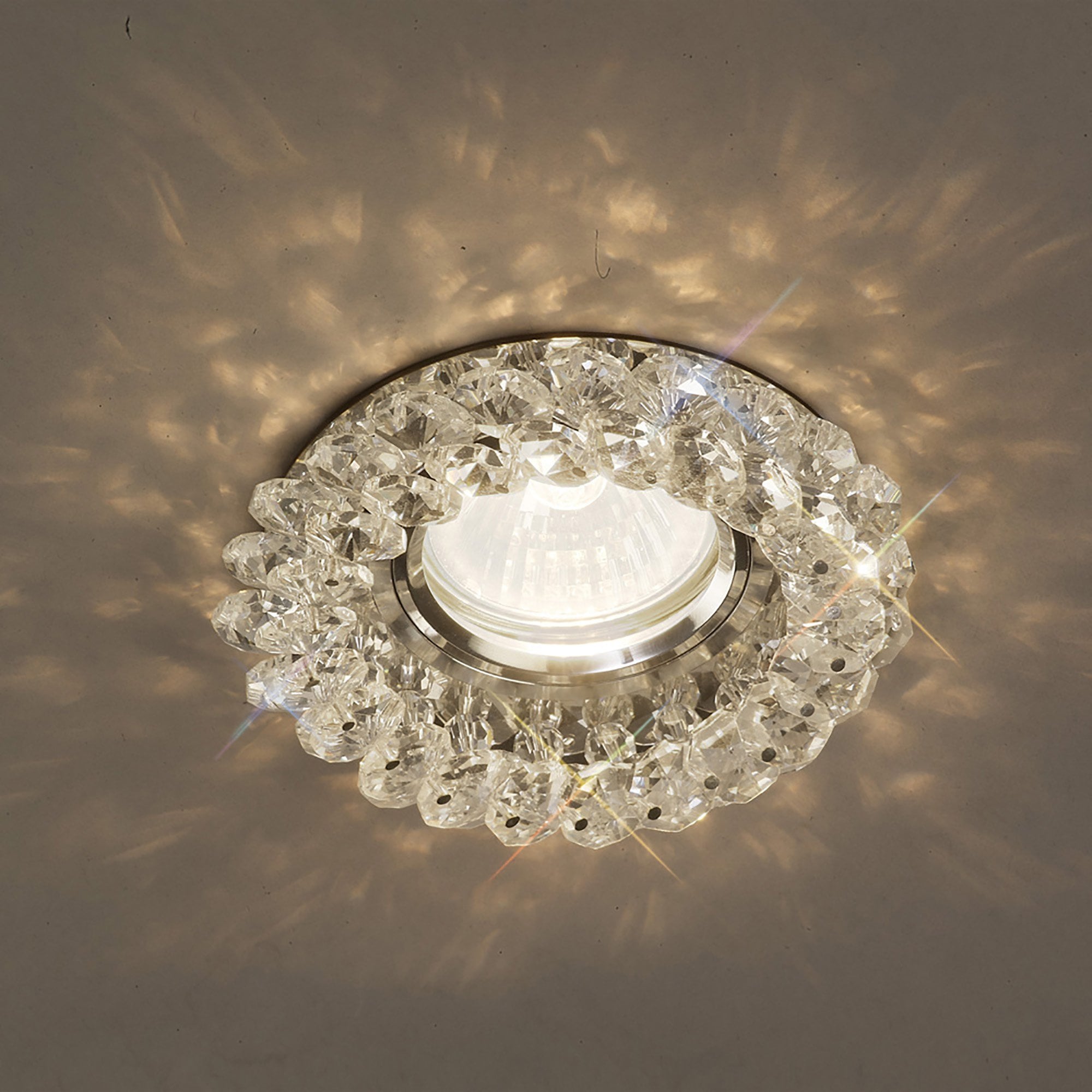 IL30805CH Crystal Cluster Downlight Round Rim Only Polished Chrome/Clear Cut Out: 62mm
