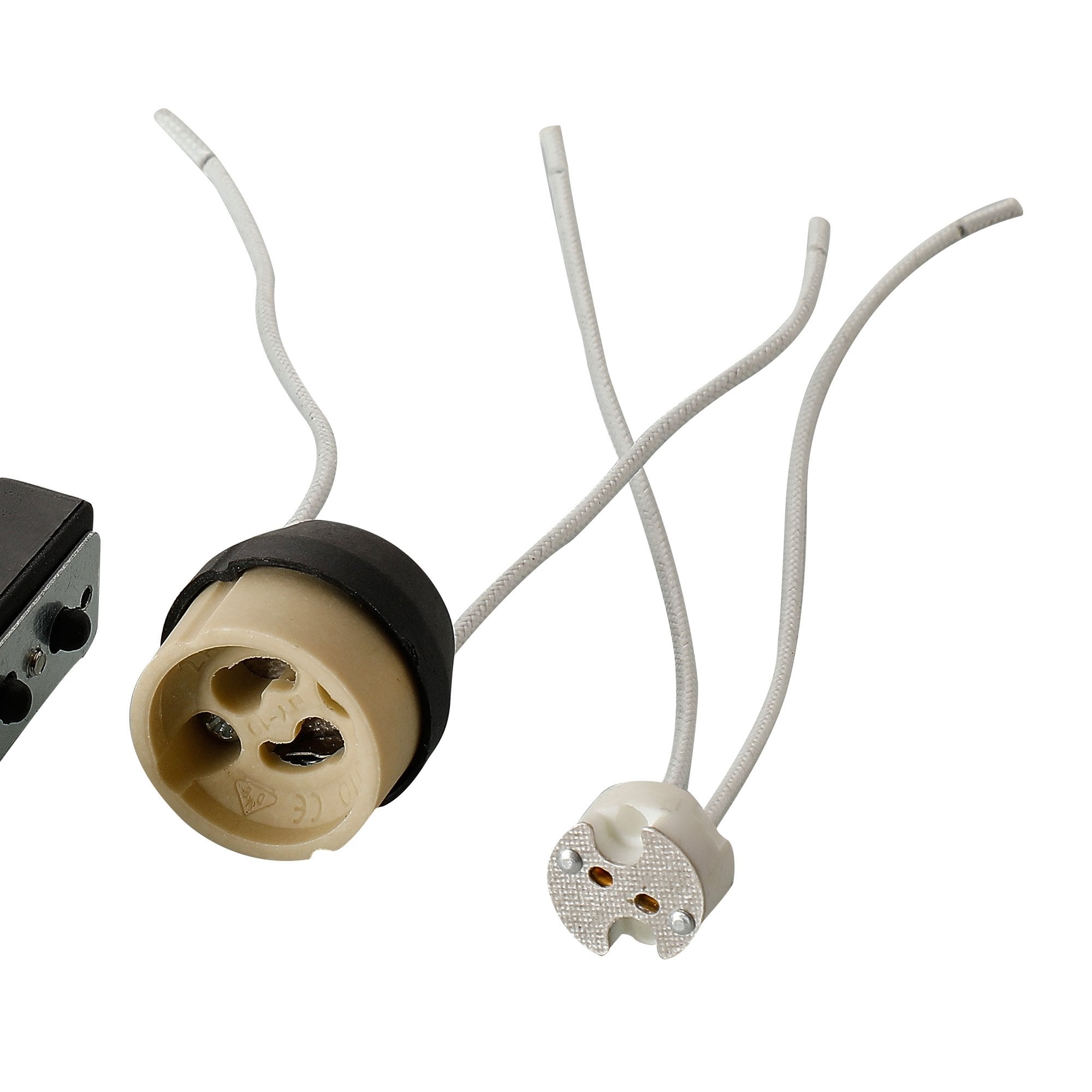 IL30800BR Downlight Component Kit Lampholders And Retaining Ring Aged Brass For Various Crystal Rims Cut Out: 62mm