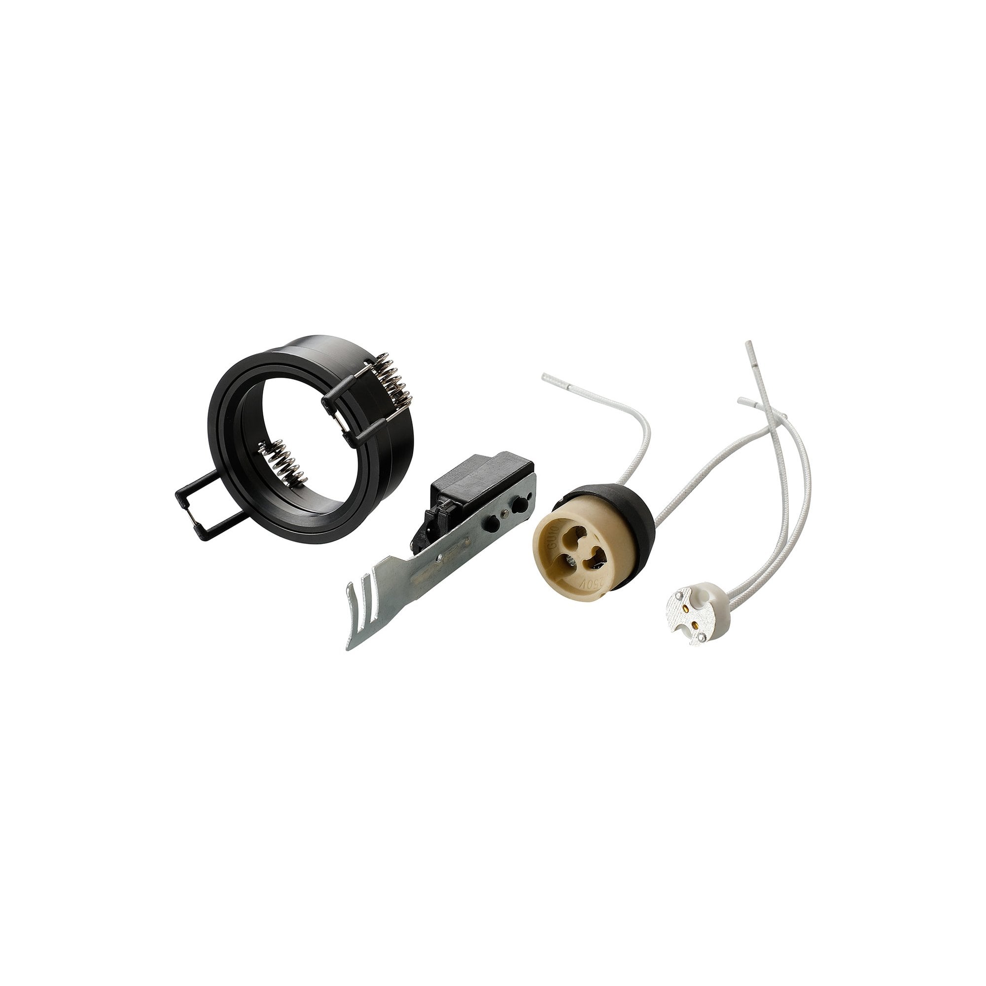 IL30800BL Downlight Component Kit Lampholders And Retaining Ring Satin Black For Various Crystal Rims Cut Out: 62mm