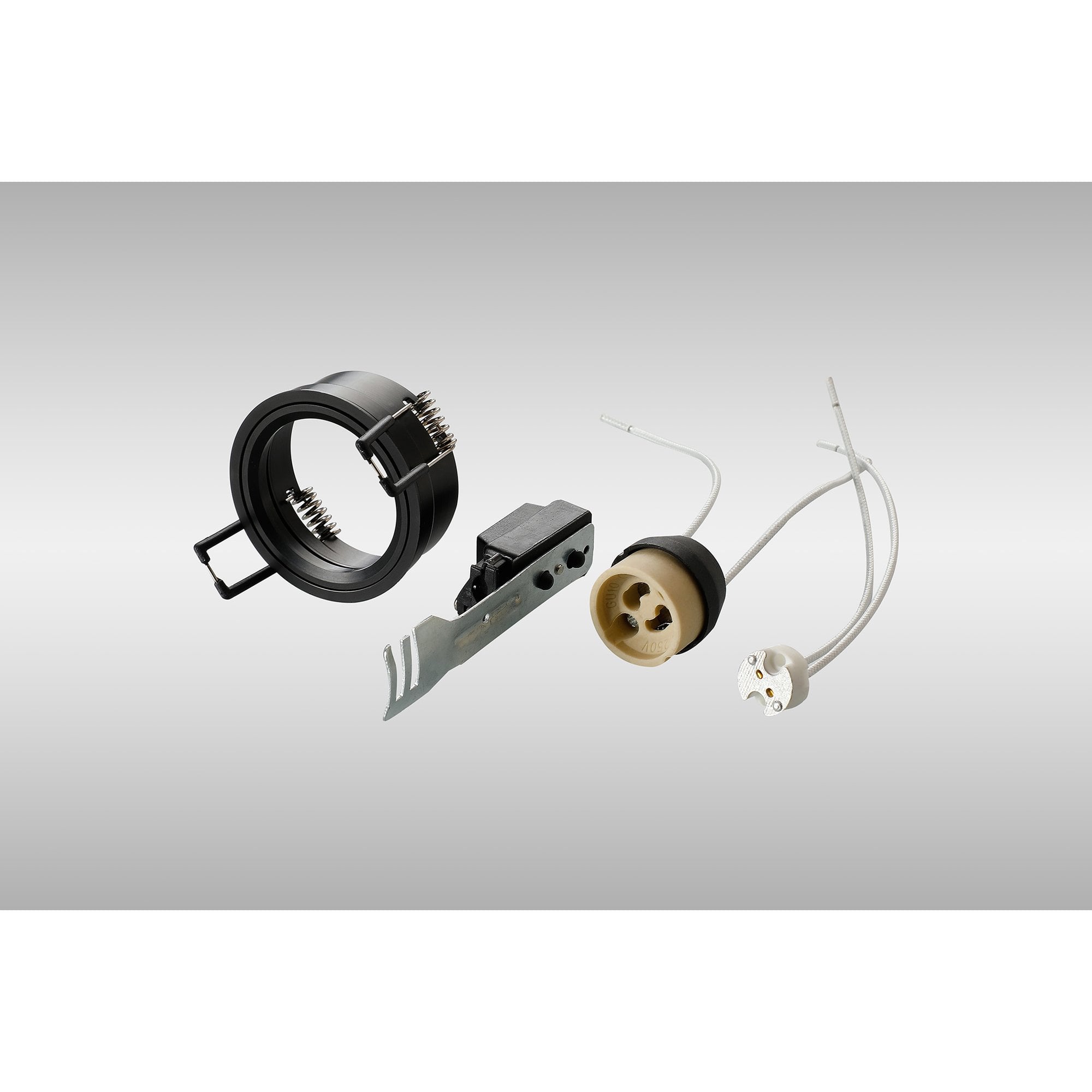 IL30800BL Downlight Component Kit Lampholders And Retaining Ring Satin Black For Various Crystal Rims Cut Out: 62mm
