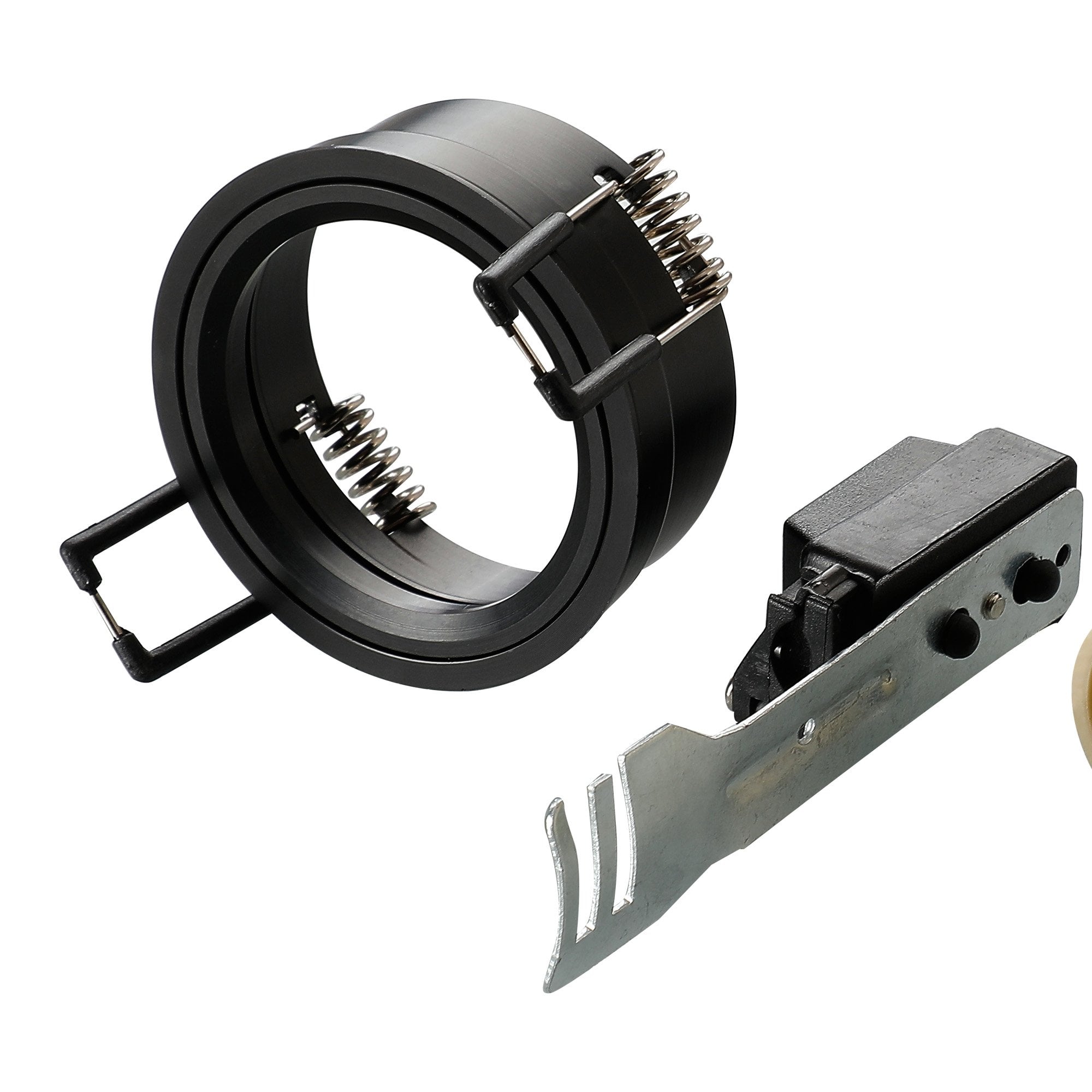 IL30800BL Downlight Component Kit Lampholders And Retaining Ring Satin Black For Various Crystal Rims Cut Out: 62mm