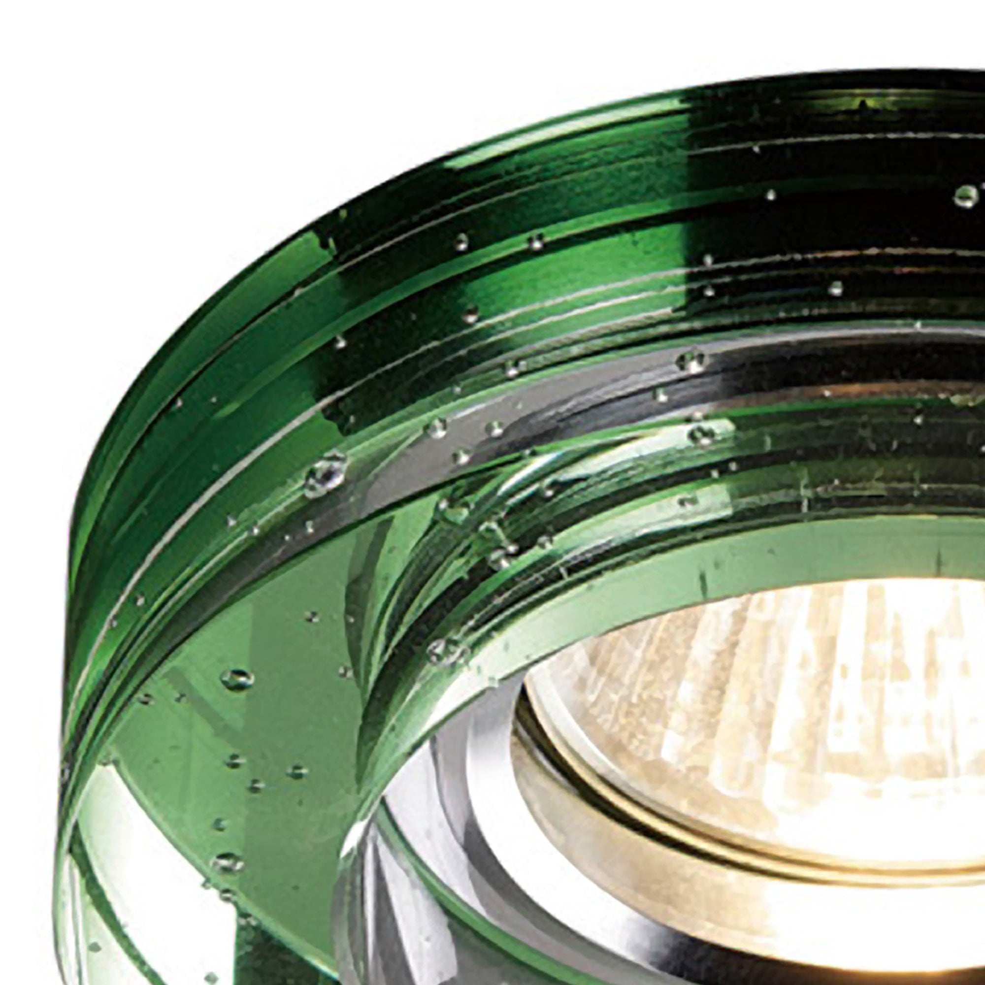 IL30831GR Crystal Bubble Downlight Round Rim Only Green Cut Out: 62mm