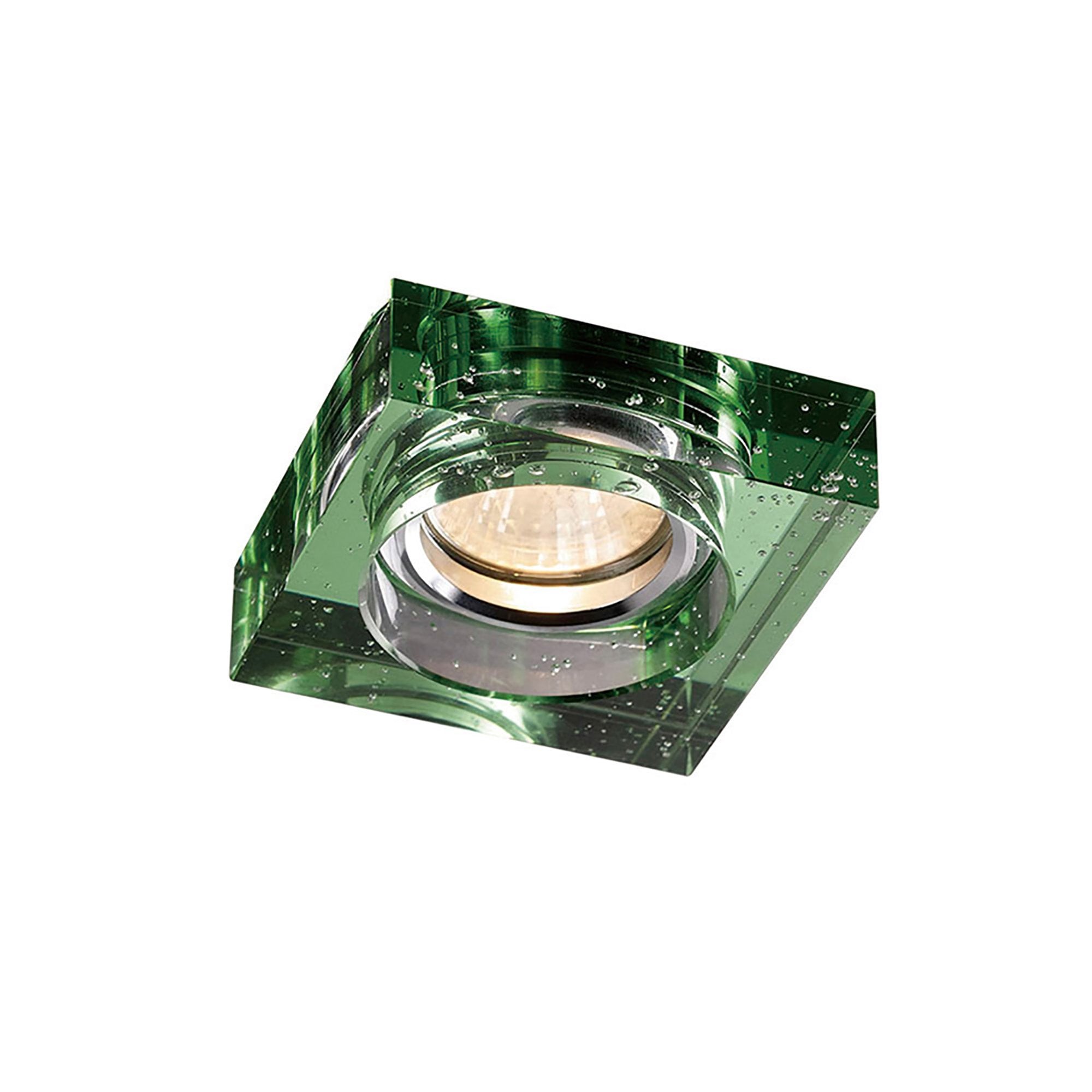IL30832GR Crystal Bubble Downlight Square Rim Only Green Cut Out: 62mm