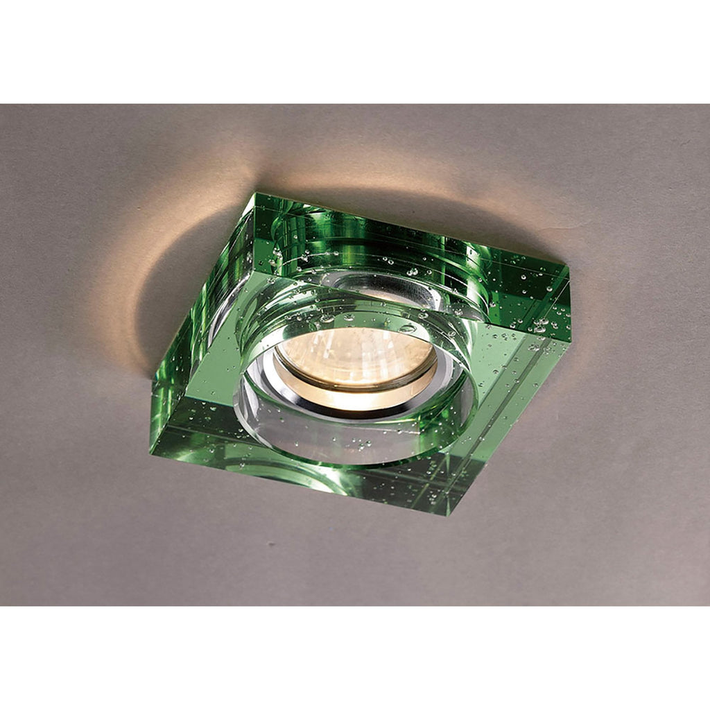 IL30832GR Crystal Bubble Downlight Square Rim Only Green Cut Out: 62mm