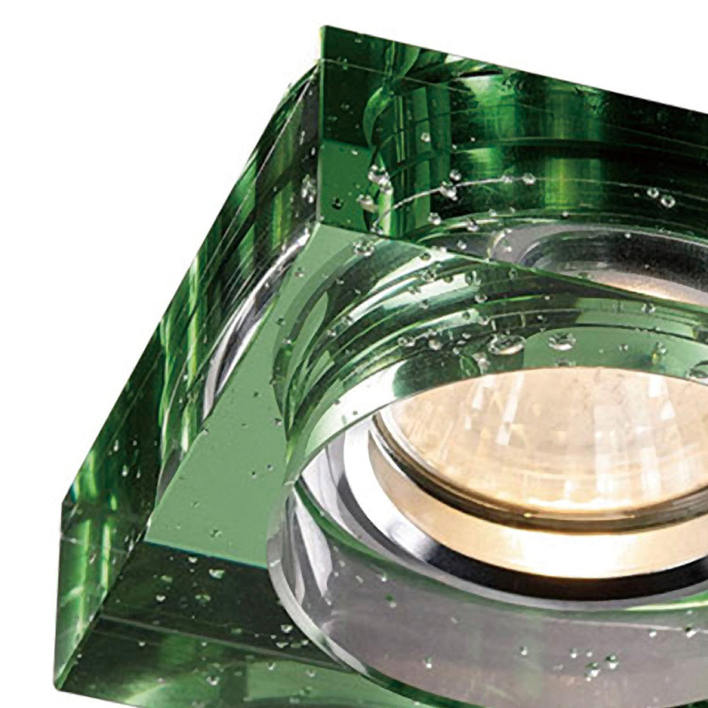 IL30832GR Crystal Bubble Downlight Square Rim Only Green Cut Out: 62mm