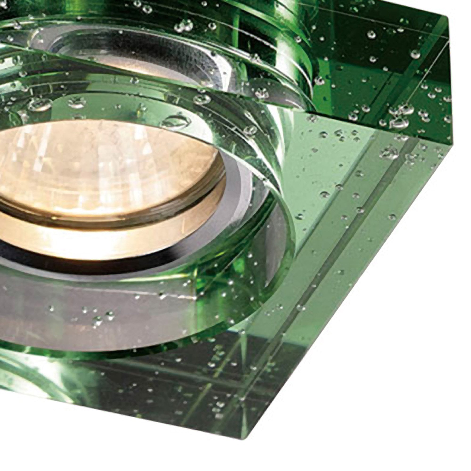 IL30832GR Crystal Bubble Downlight Square Rim Only Green Cut Out: 62mm