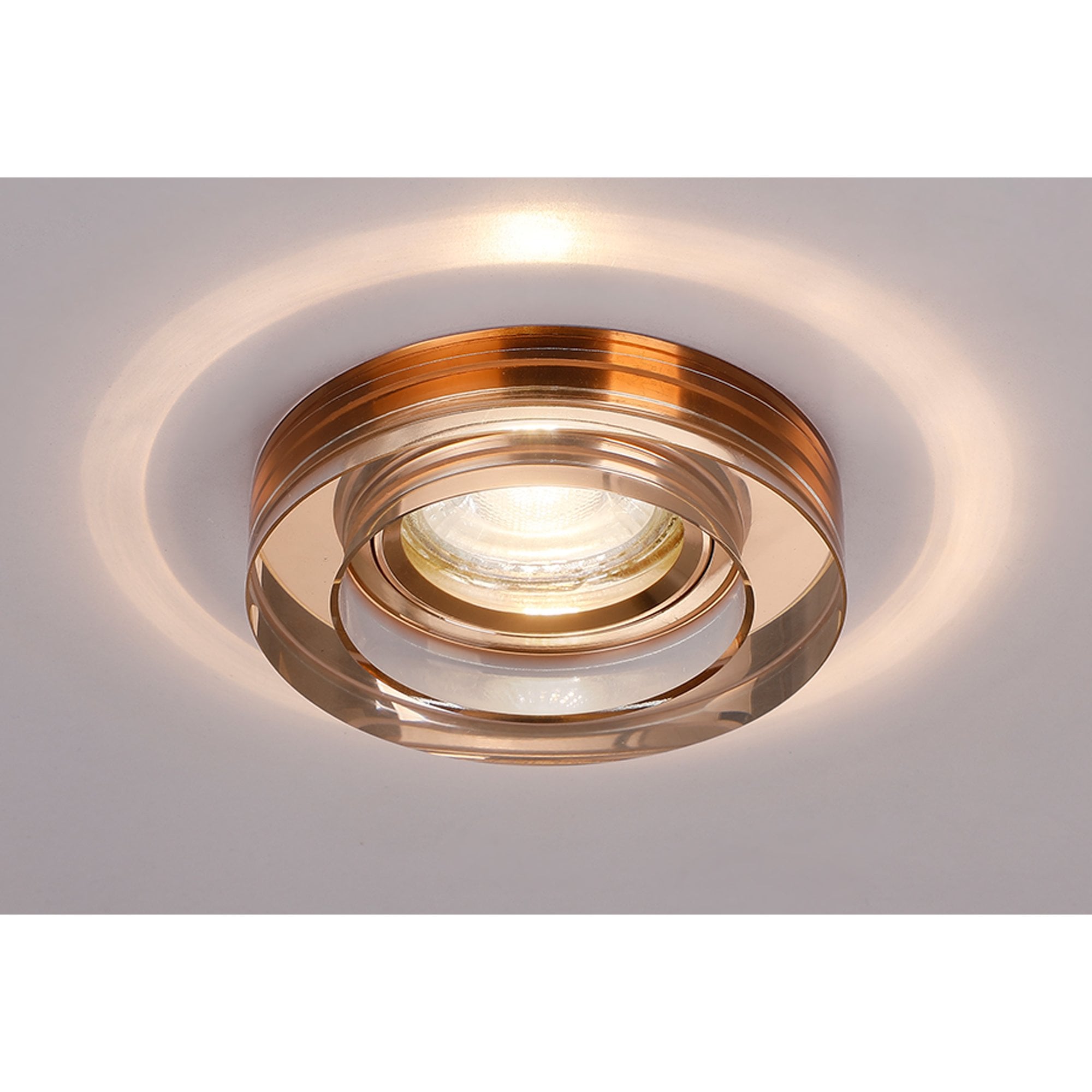 IL30821RG Crystal Downlight Deep Round Rim Only Rose Gold Cut Out: 62mm