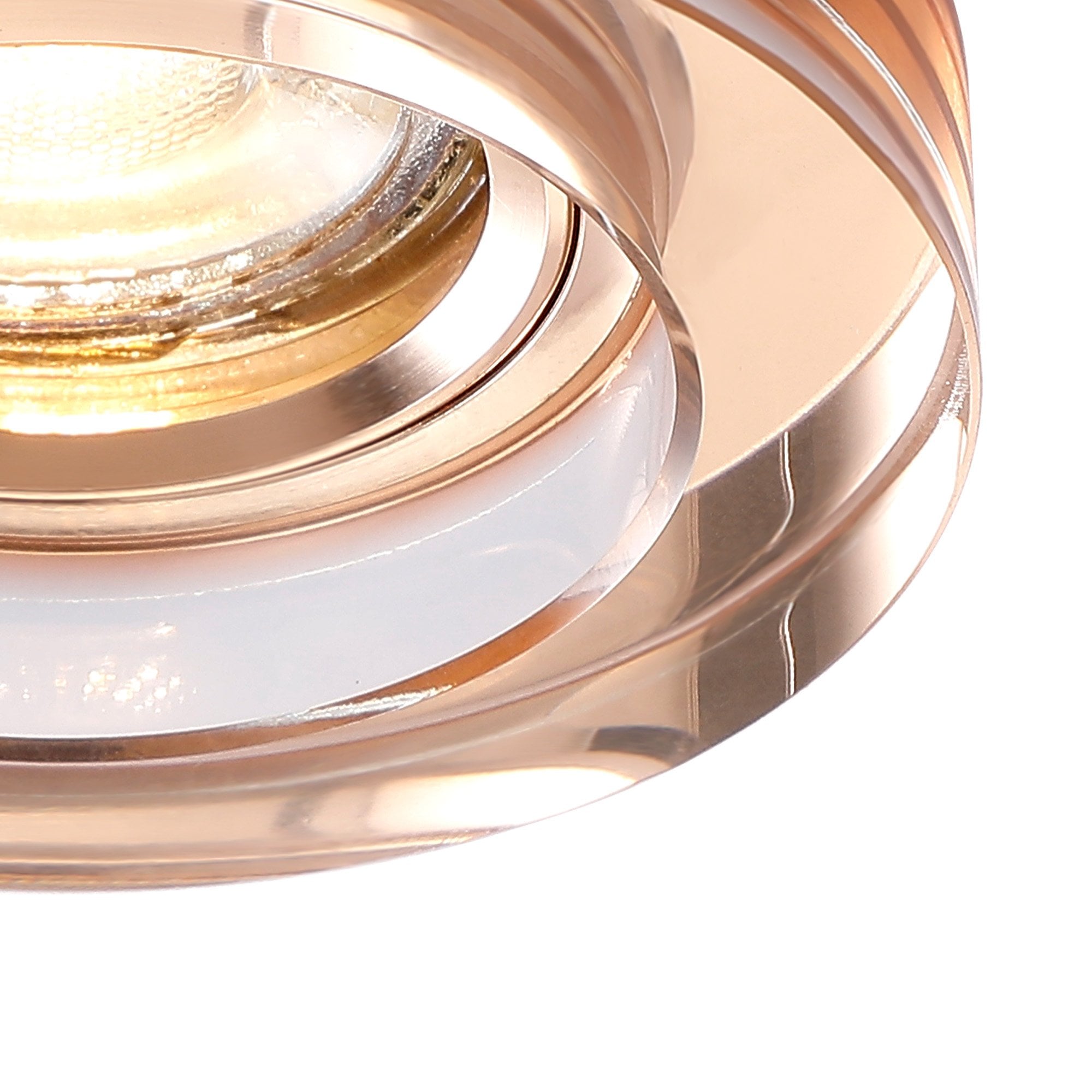 IL30821RG Crystal Downlight Deep Round Rim Only Rose Gold Cut Out: 62mm
