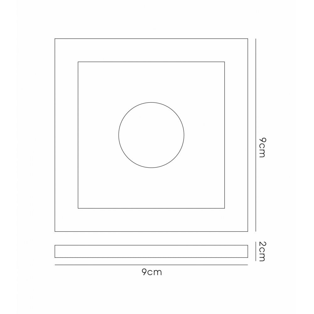 IL30822RG Crystal Downlight Deep Square Rim Only Rose Gold Cut Out: 62mm