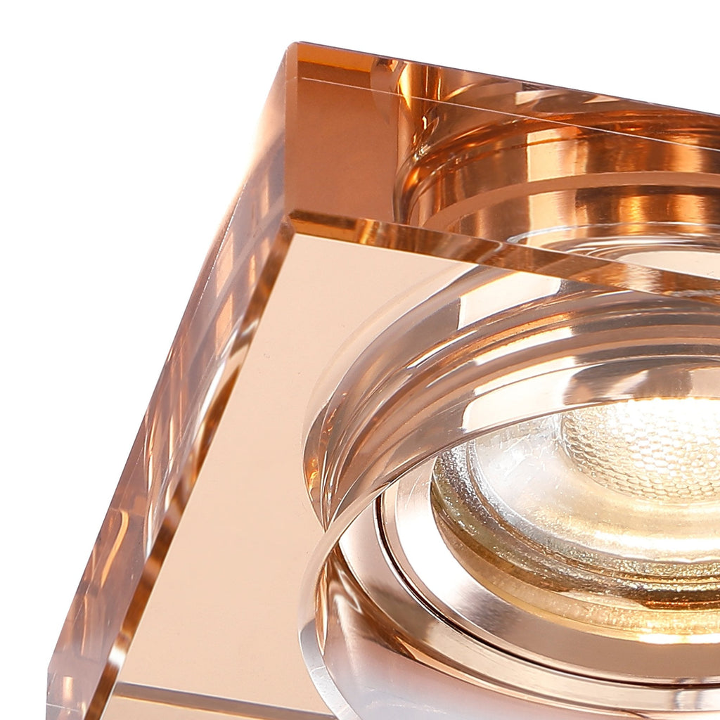 IL30822RG Crystal Downlight Deep Square Rim Only Rose Gold Cut Out: 62mm
