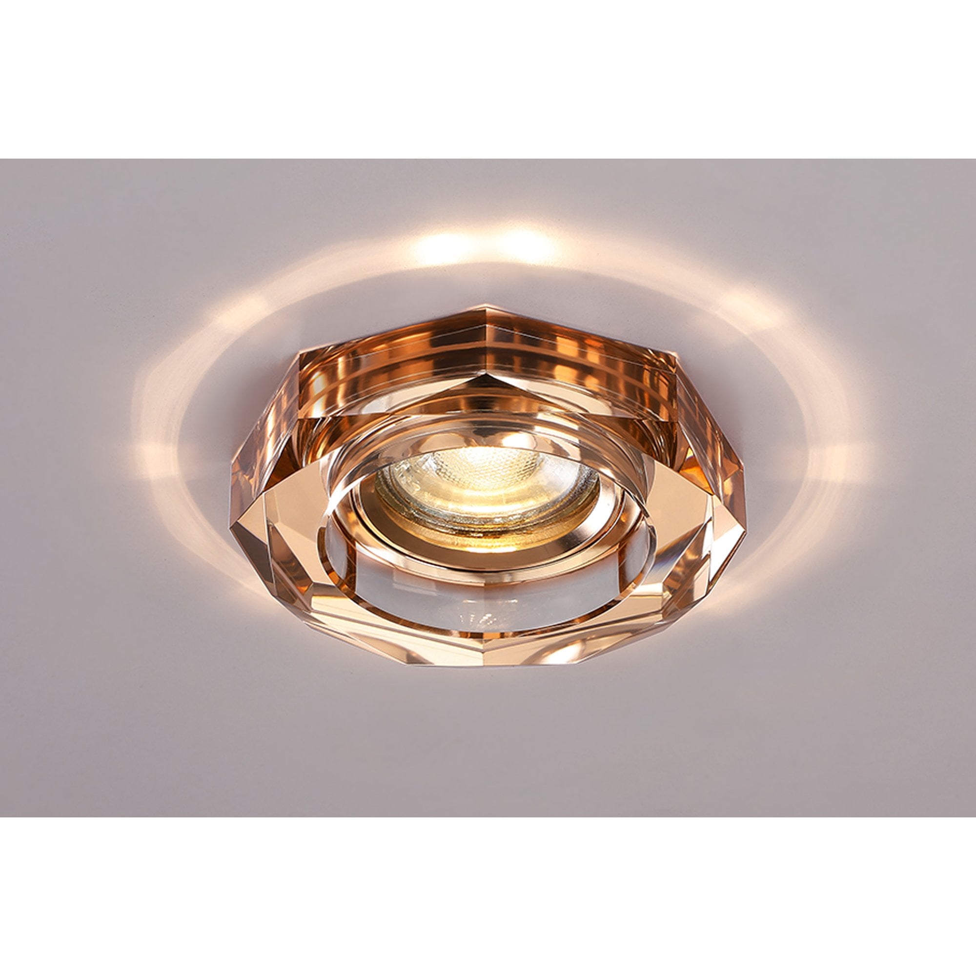 IL30823RG Crystal Downlight Deep Octagonal Rim Only Rose Gold Cut Out: 62mm