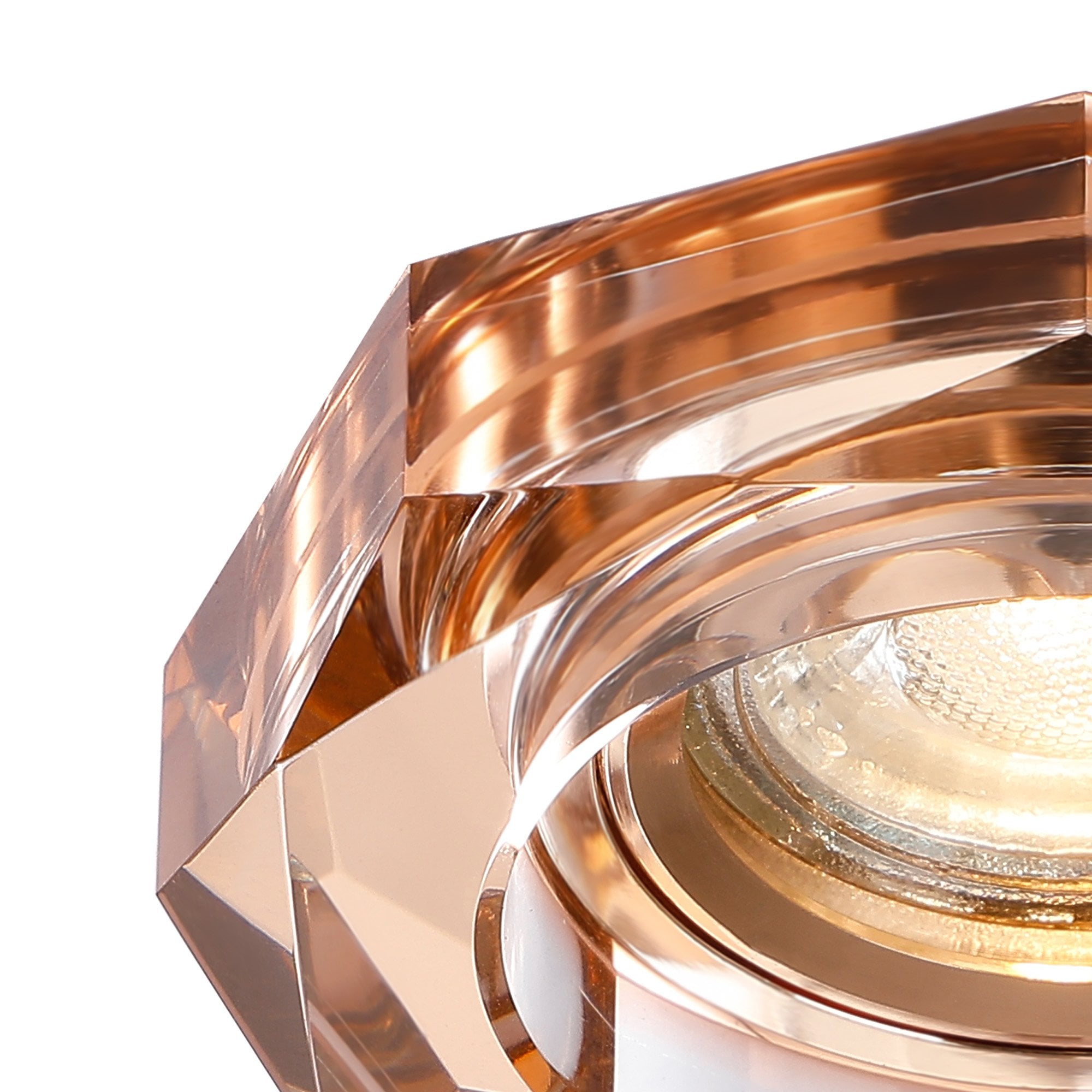 IL30823RG Crystal Downlight Deep Octagonal Rim Only Rose Gold Cut Out: 62mm