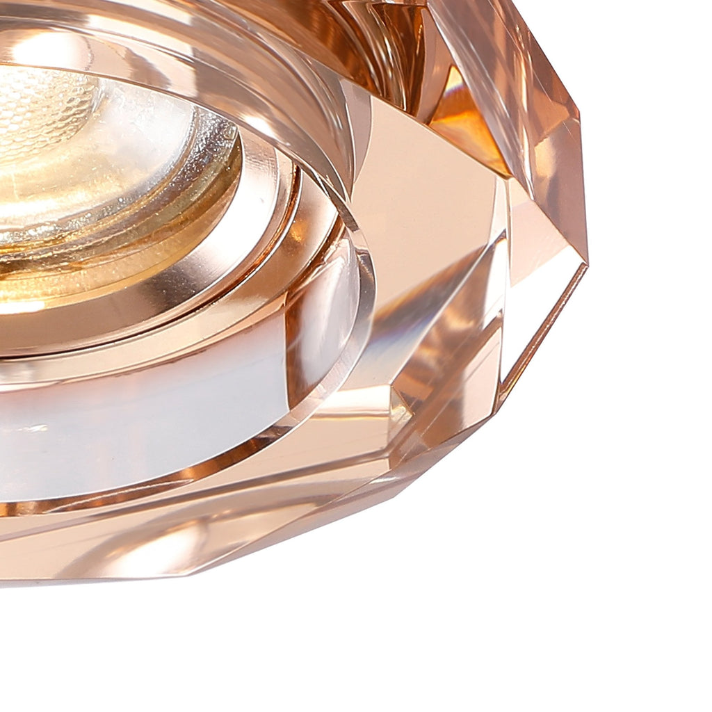 IL30823RG Crystal Downlight Deep Octagonal Rim Only Rose Gold Cut Out: 62mm