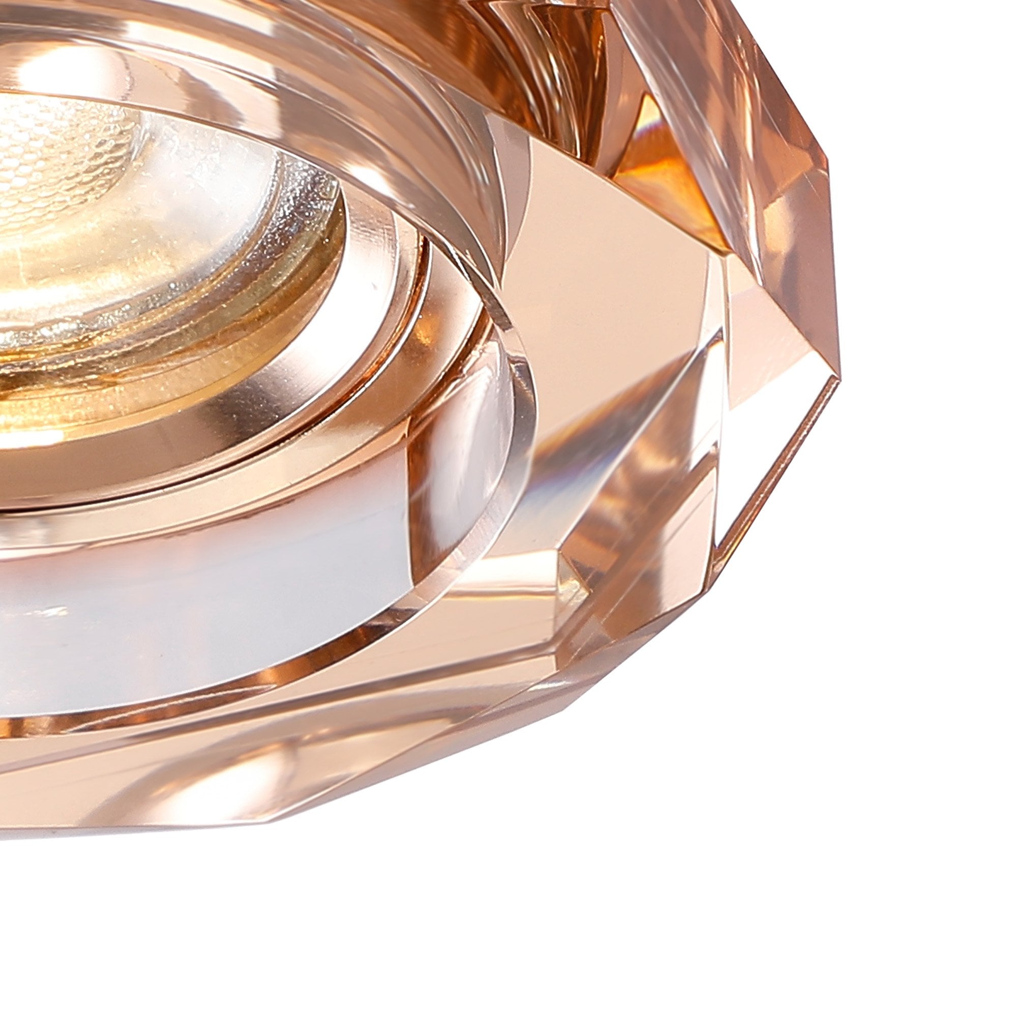 IL30823RG Crystal Downlight Deep Octagonal Rim Only Rose Gold Cut Out: 62mm