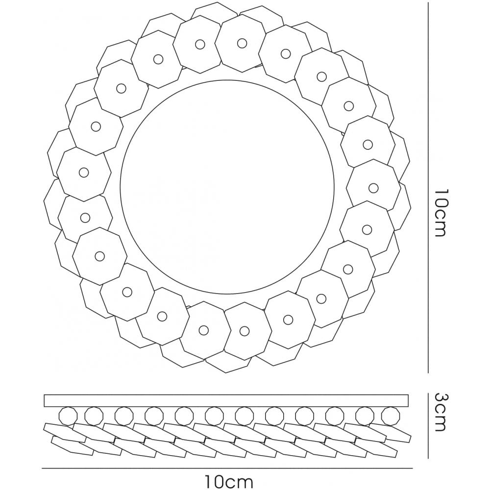 IL30805SM Crystal Cluster Downlight Round Rim Only Clear/Smoked Cut Out: 62mm