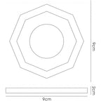 IL30823WI Crystal Downlight Deep Octagonal Rim Only White Wine Cut Out: 62mm
