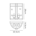 IL31096 Eaton Wall Lamp 2 Light E14 Antique Brass/Glass