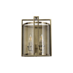 IL31096 Eaton Wall Lamp 2 Light E14 Antique Brass/Glass