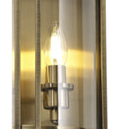 IL31096 Eaton Wall Lamp 2 Light E14 Antique Brass/Glass